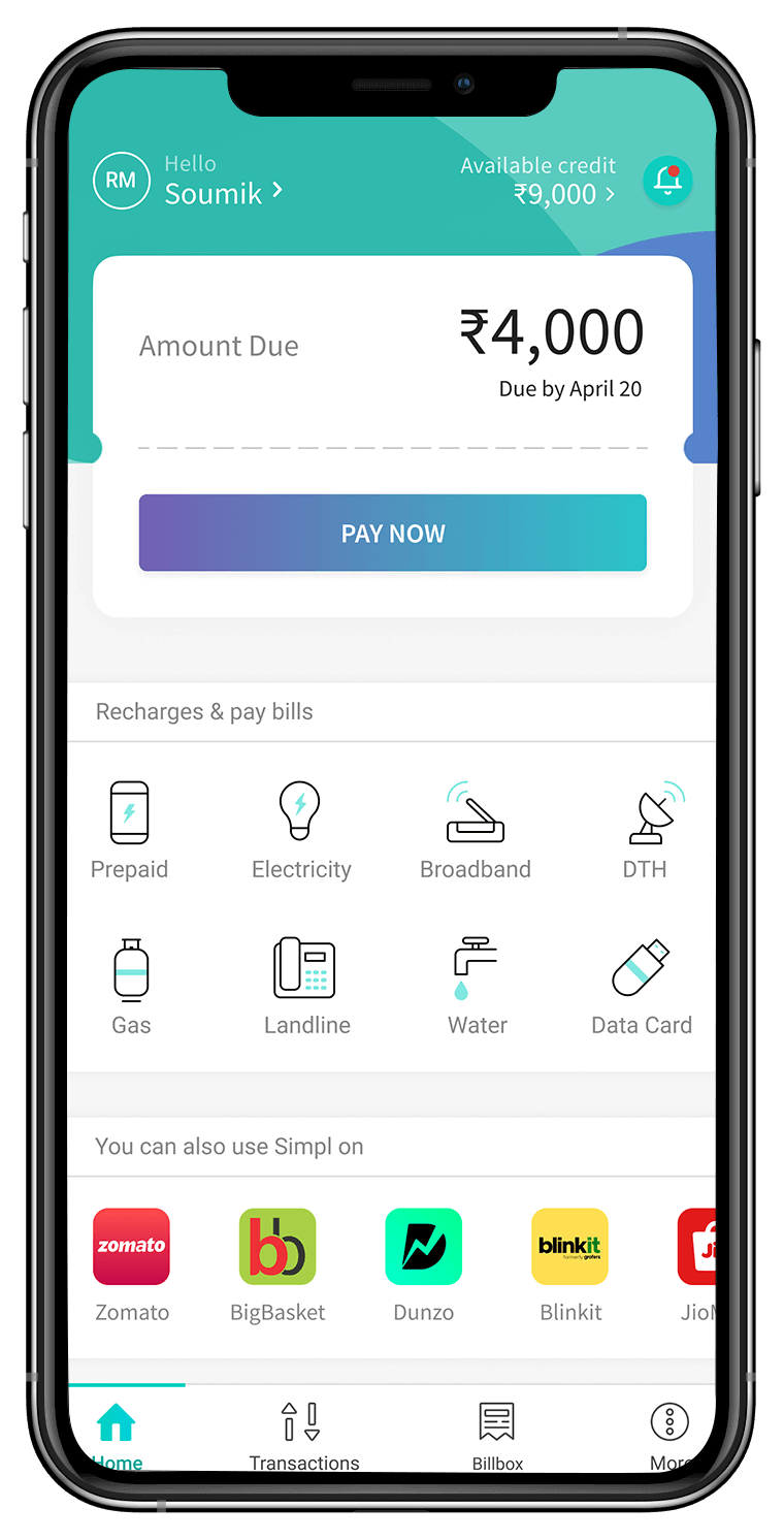 Simpl app screenshot